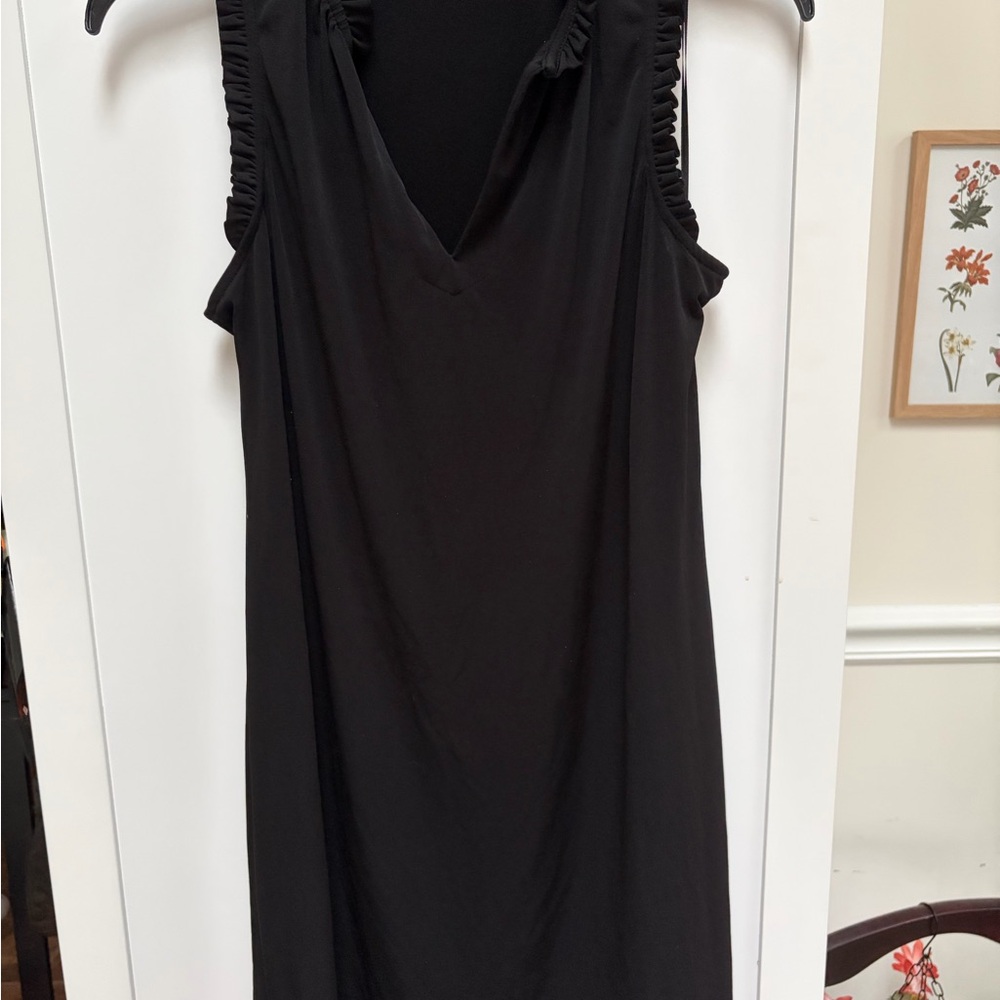 Michael Kors Elegant Black Ruched Dress